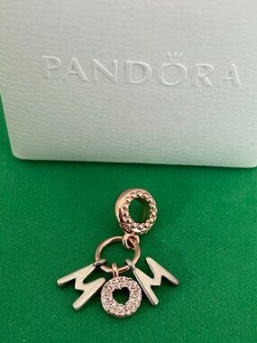 Pandora Mom Letters Dangle Charm Rose Gold-Plated Sterling silver Charm